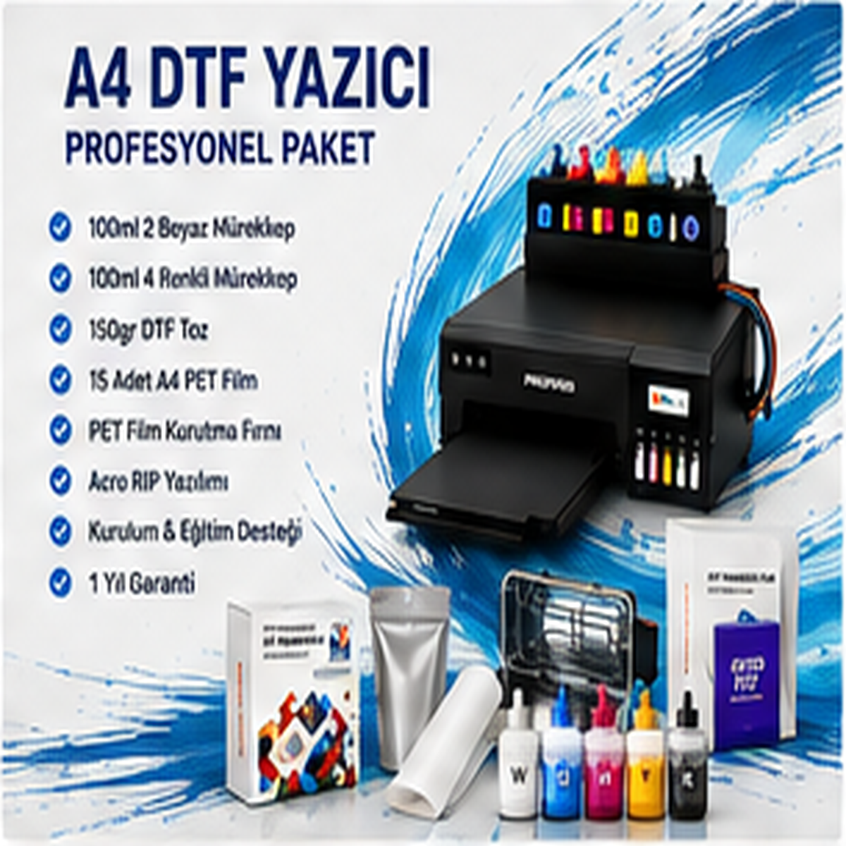 A4 DTF Eğitim Destekli Üretim Paketi