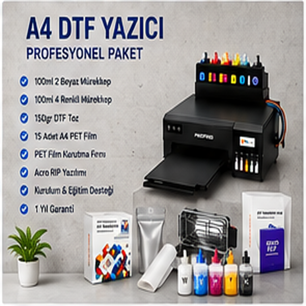 A4 DTF RIP Yazılım Dahil Paket